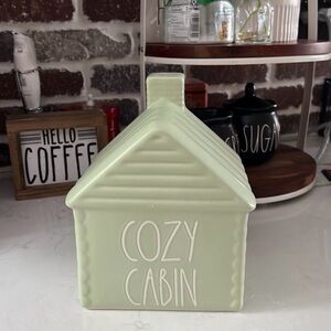 Rae Dunn Cozy Cabin Green Canister